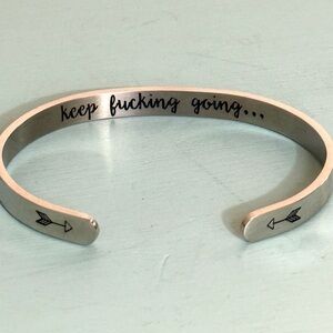 Inspirational Silver Cuff Bracelet